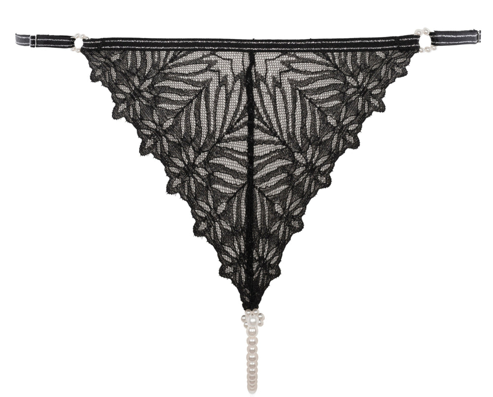 String Zoom In Destinos G-String tanga minimalista de lujo color negro - Bracli