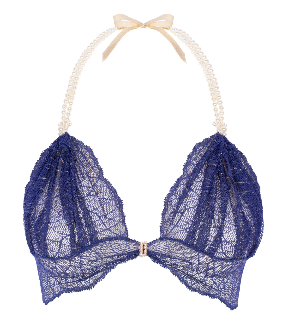 Sydney Bra - Blue lace bra with pearls | Bracli - Bracli