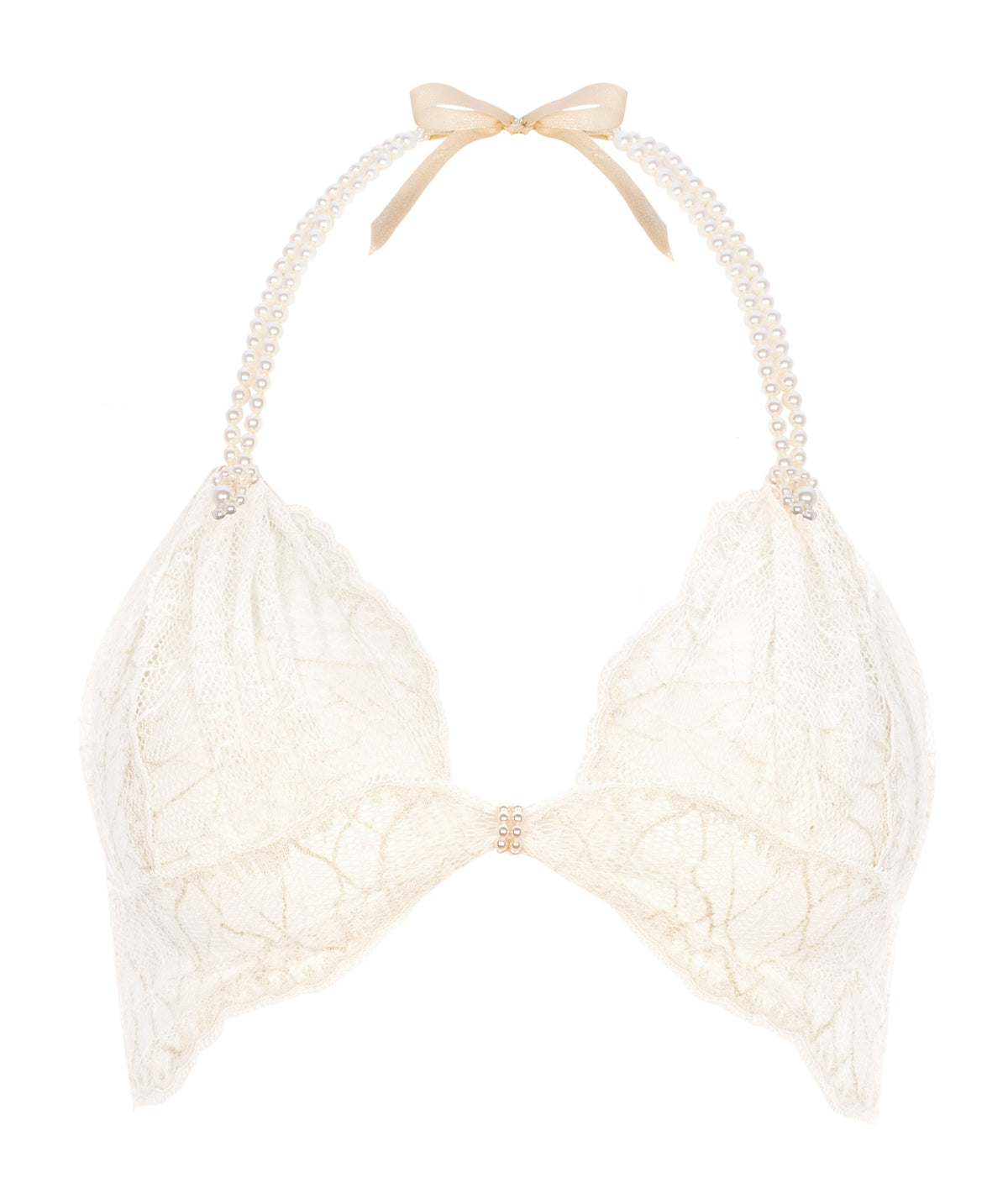 Sydney Bra - Ivory Lace Bra with Pearls | Bracli - Bracli