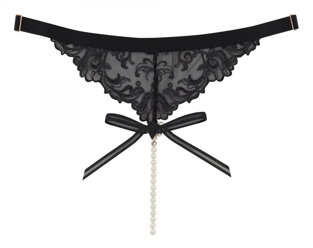 Vienna G-String - Lace G-string with gold pearls Bracli - Bracli